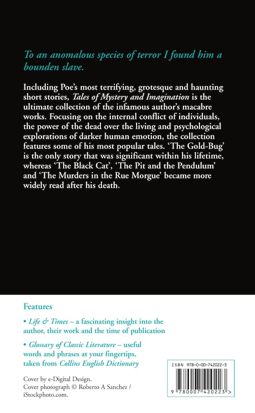 Back cover_Tales of Mystery and Imagination (Collins Classics)