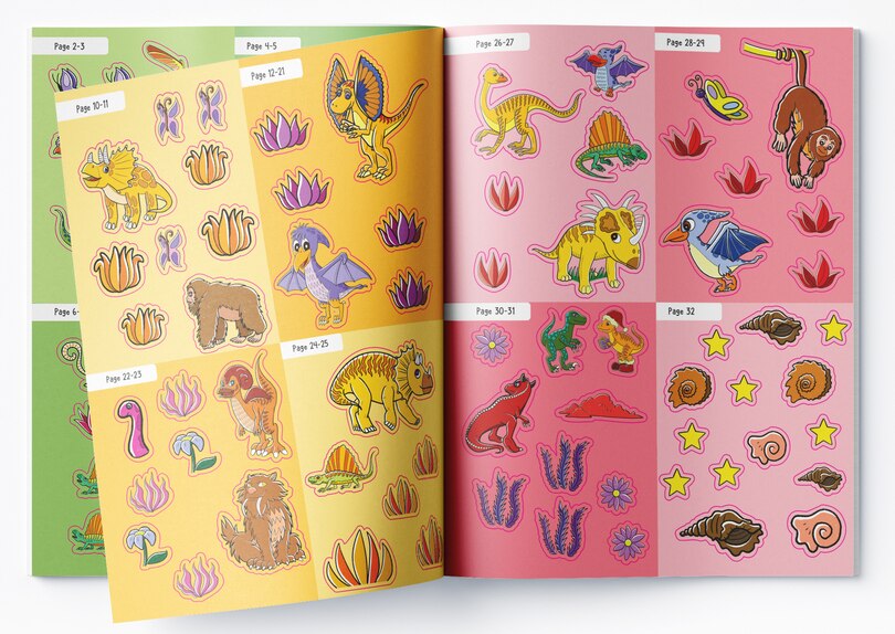 Aper&ccedil;u du contenu_Team Dino Sticker Coloring Book For Kids