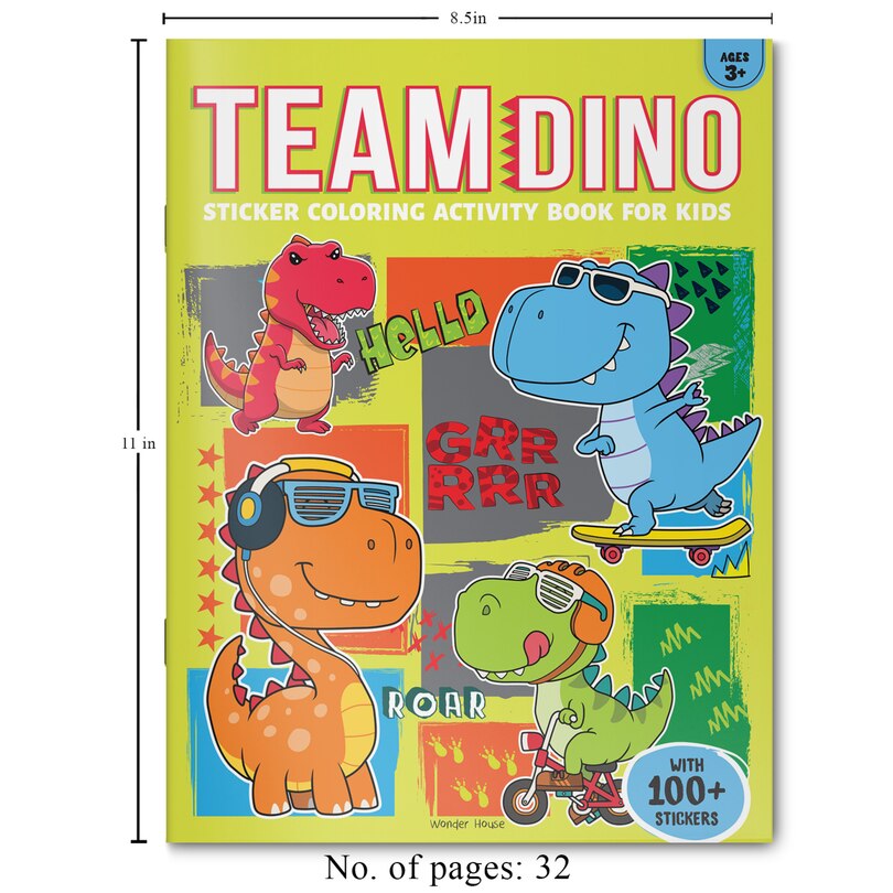 Aper&ccedil;u du contenu 4_Team Dino Sticker Coloring Book For Kids