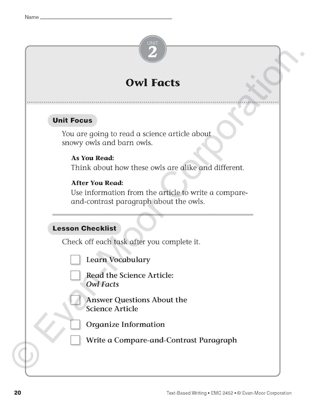 Sample content 3_Text-Based Writing, Grade 2 Teacher Resource