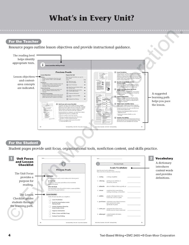 Aperçu du contenu_Text-Based Writing, Grade 5 Teacher Resource