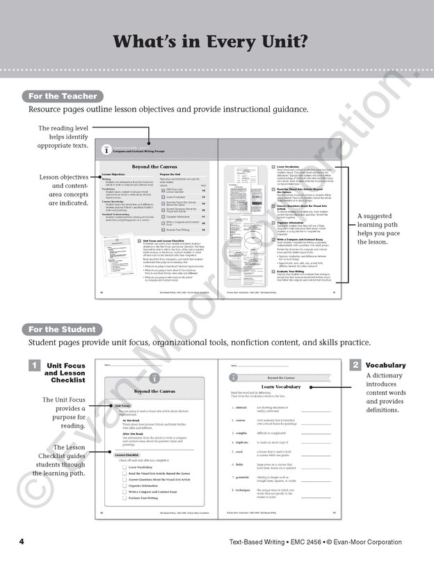 Aperçu du contenu_Text-Based Writing, Grade 6 Teacher Resource