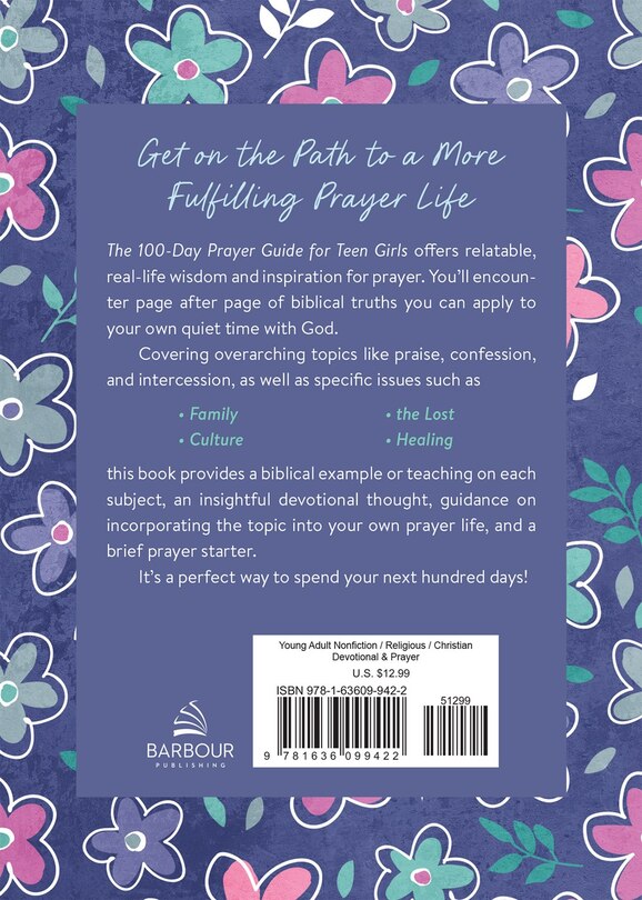 Couverture arrière_The 100-Day Prayer Guide for Teen Girls