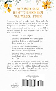 Couverture arri&egrave;re_The 5-Minute Bible Study for Women: Worry Less, Pray More