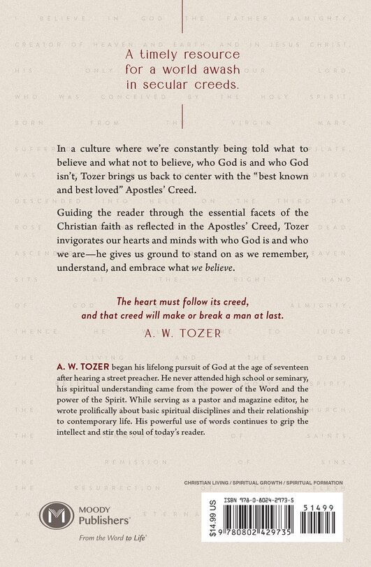 Couverture arri&egrave;re_The Apostles' Creed