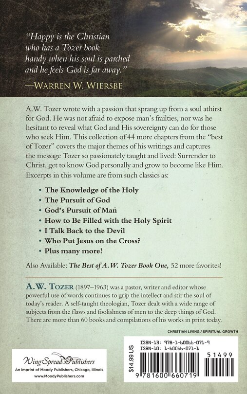 Couverture arrière_The Best of A. W. Tozer Book Two