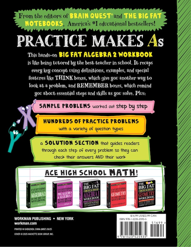 Back cover_The Big Fat High School Algebra 2 Workbook