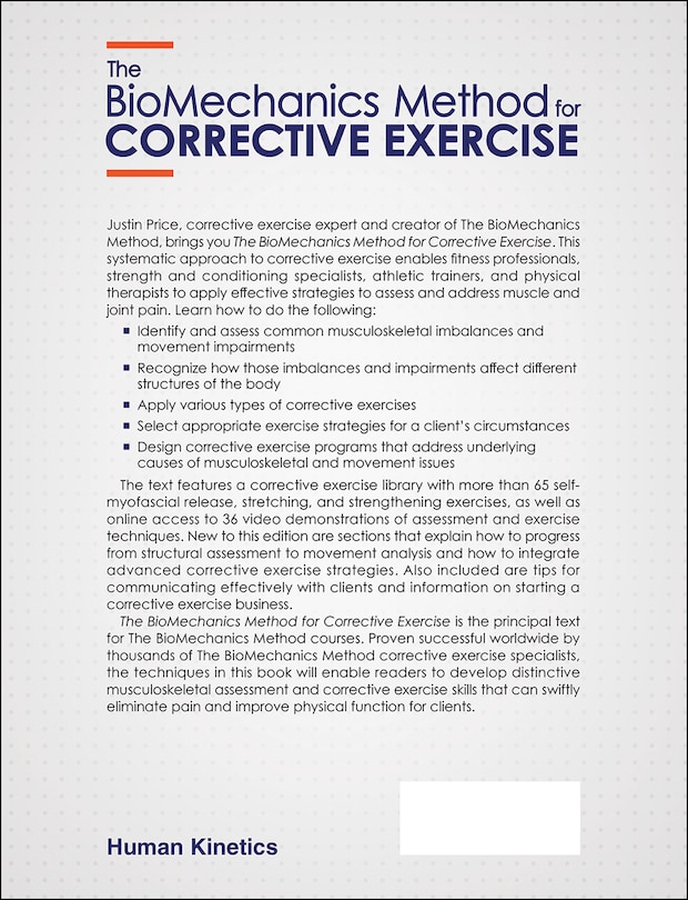 Back cover_The BioMechanics Method for Corrective Exercise
