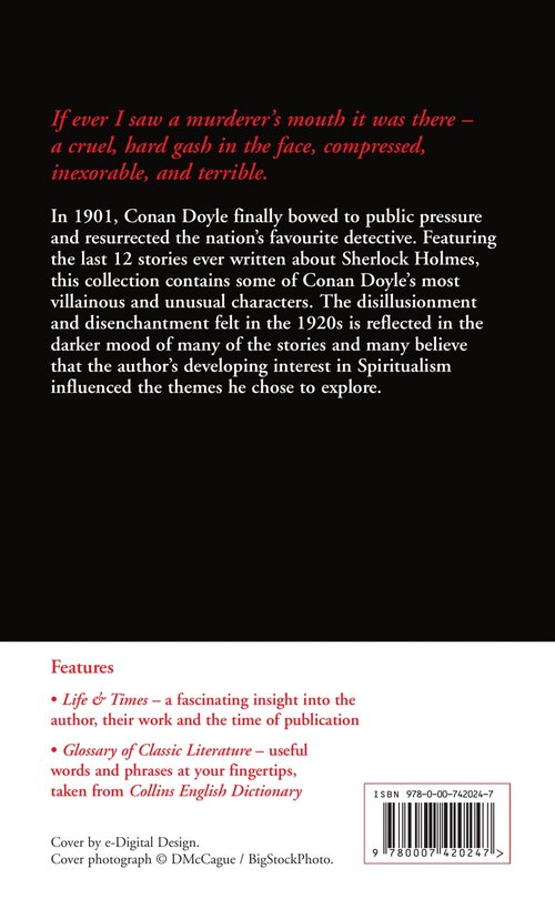 Back cover_The Case-Book of Sherlock Holmes (Collins Classics)