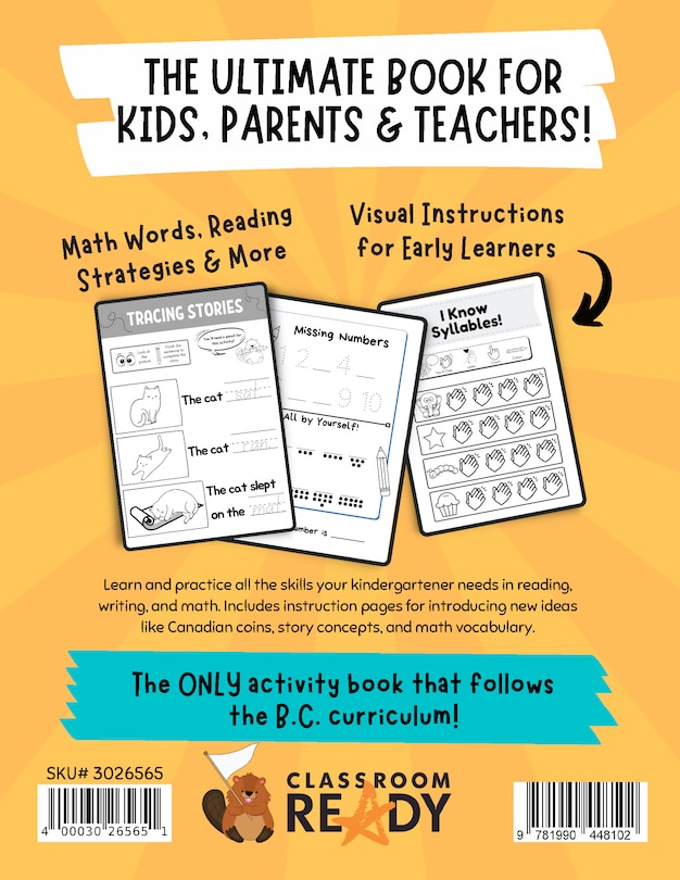 Back cover_The Classroom Ready Activity Book: Kindergarten, BC Edition