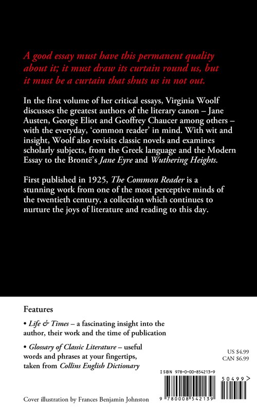 Couverture arri&egrave;re_The Common Reader