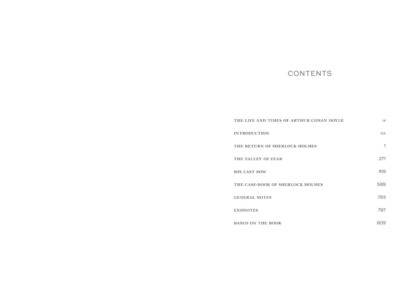 Aper&ccedil;u du contenu_The Complete Sherlock Holmes, Volume II