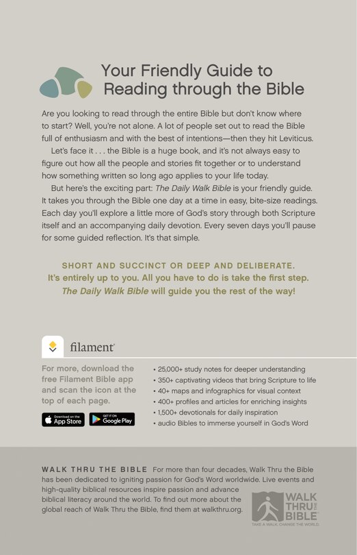 Back cover_The Daily Walk Bible Nlt, Filament Enabled (Softcover)