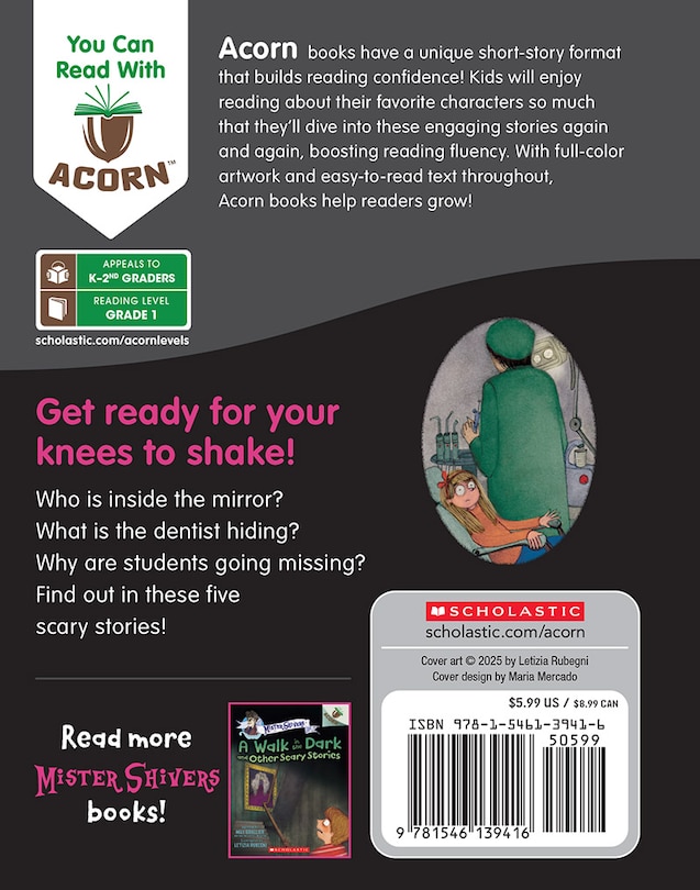 Back cover_The Face in the Mirror and Other Scary Stories: An Acorn Book (Mister Shivers #5)