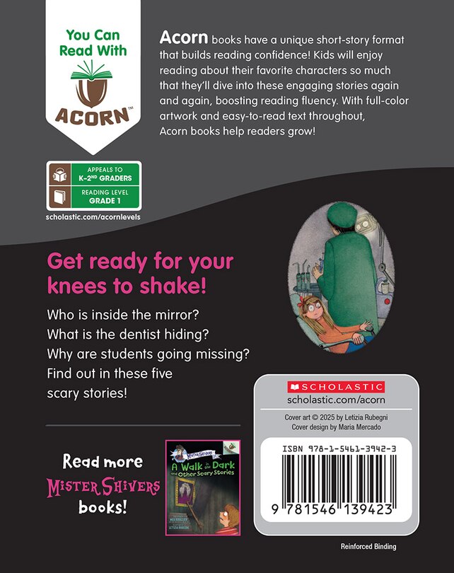 Back cover_The Face in the Mirror and Other Scary Stories: An Acorn Book (Mister Shivers #5)