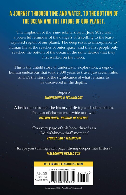 Back cover_The Frontier Below: The Past, Present and Future of Our Quest to Go Deeper Underwater