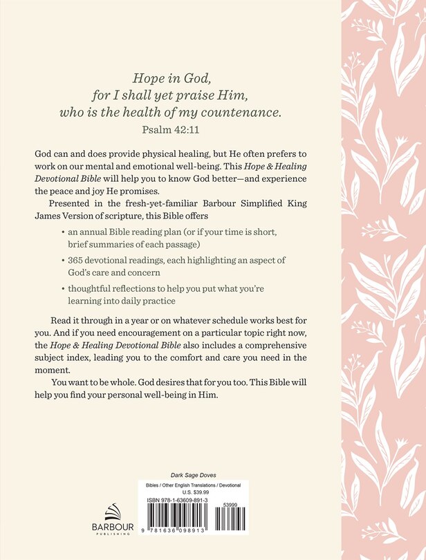 Back cover_The Hope & Healing Devotional Bible [Dark Sage Doves]