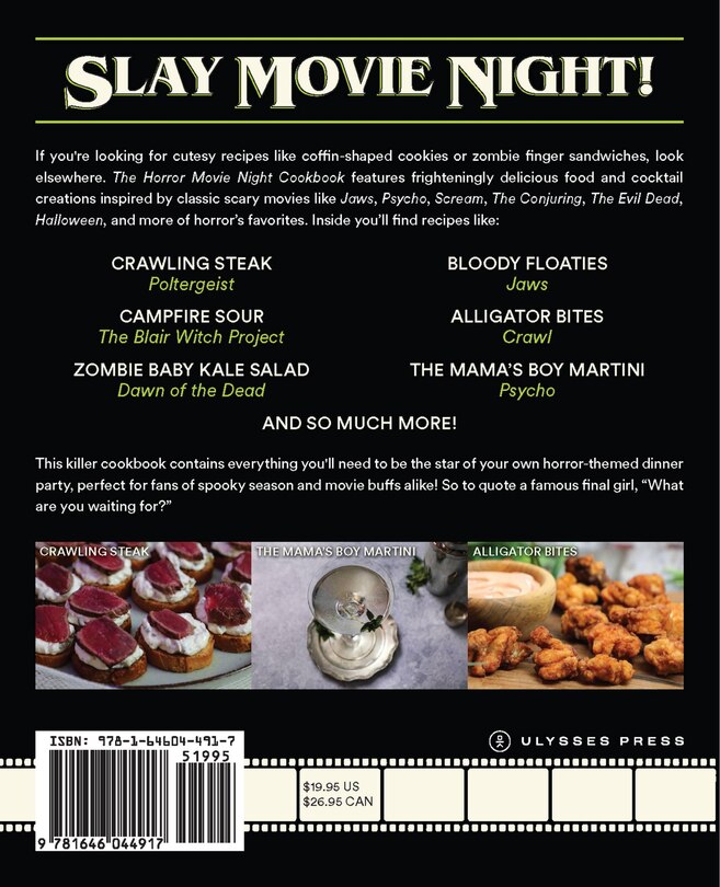 Couverture arri&egrave;re_The Horror Movie Night Cookbook