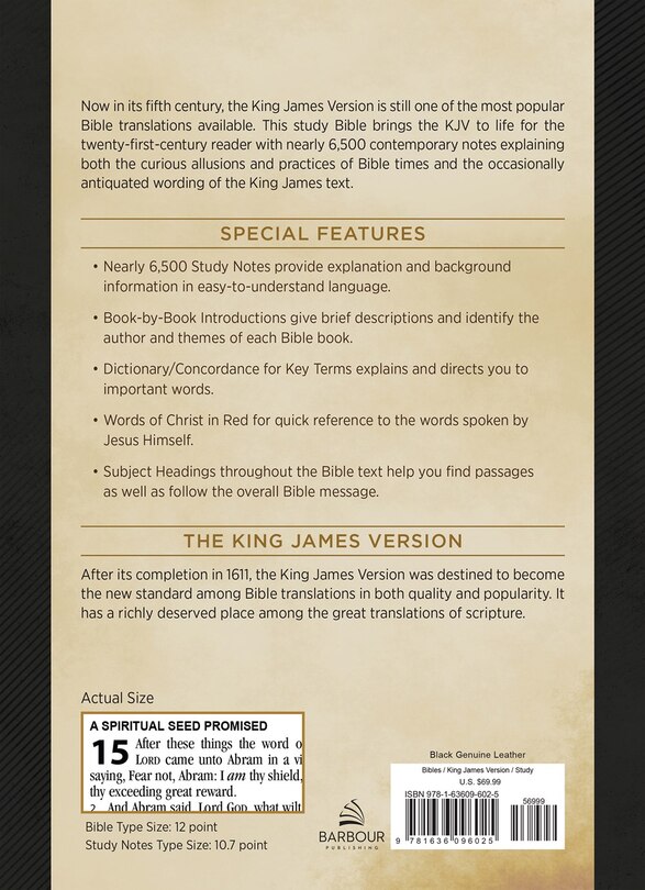 Back cover_The KJV Study Bible, Large Print [Black Genuine Leather]