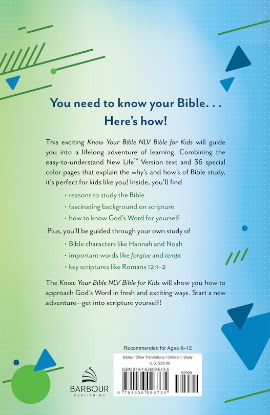 Back cover_The Know Your Bible NLV Bible for Kids [Boy cover]