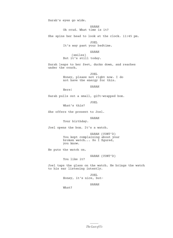 Aper&ccedil;u du contenu 5_The Last of Us: Part I and Part II Scripts