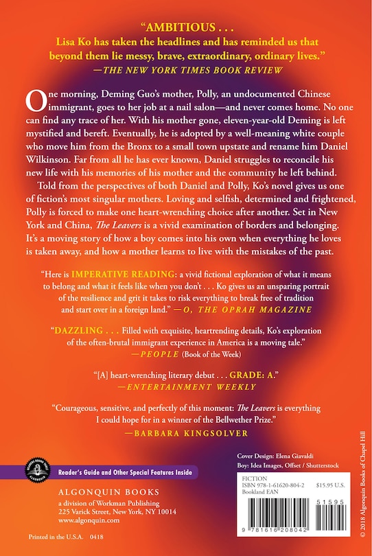 Couverture arrière_The Leavers (national Book Award Finalist)