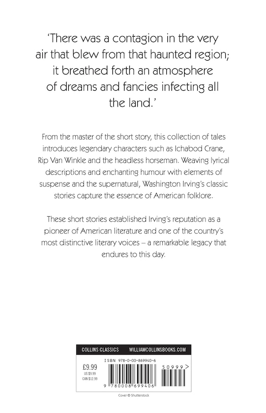 Back cover_The Legend of Sleepy Hollow and Other Stories