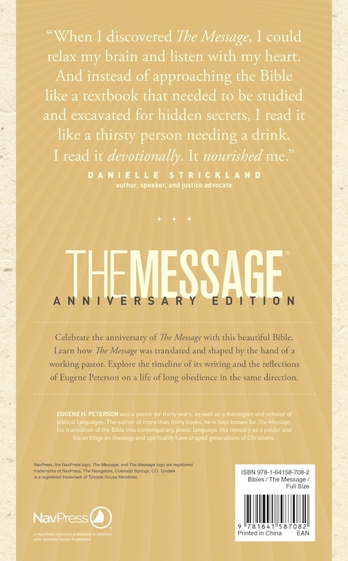 Back cover_The Message Anniversary Edition (Leather-Look, Life-Light Black)