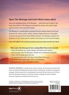 Back cover_The Message Large Print (Hardcover Deluxe, Lavender on Linen)