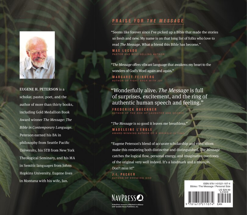 Back cover_The Message Personal Size (hardcover)