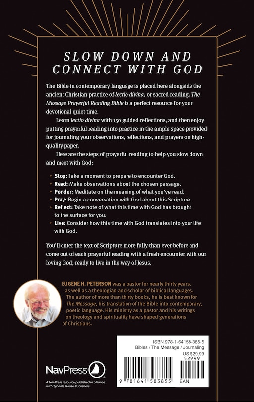 Back cover_The Message Prayerful Reading Bible (Softcover)