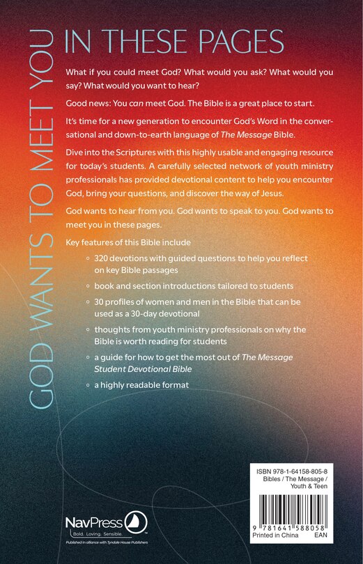 Back cover_The Message Student Devotional Bible (Hardcover)