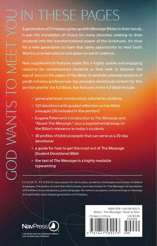 Couverture arrière_The Message Student Devotional Bible: Psalms (Softcover)