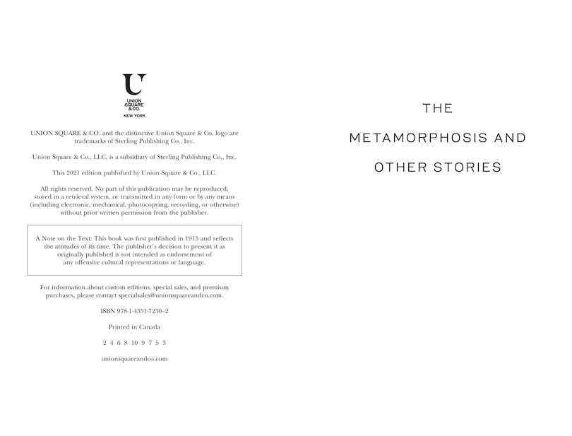 Sample content_The Metamorphosis and Other Stories