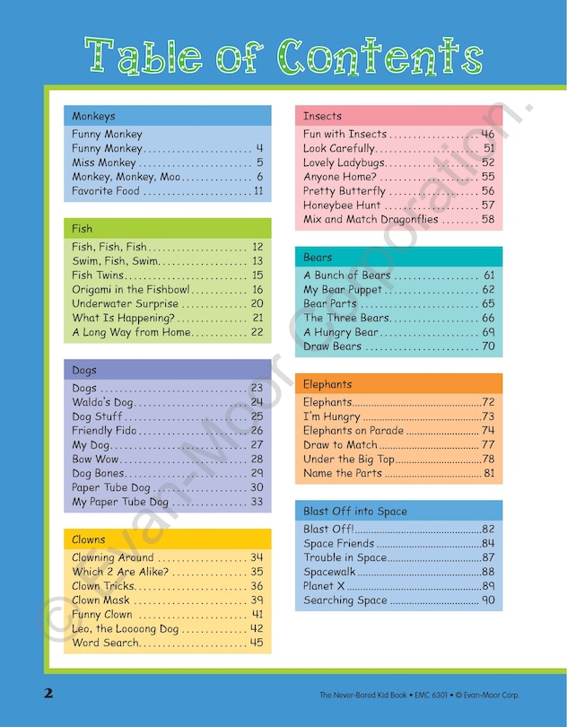 Aperçu du contenu_The Never-Bored Kid Book, Age 6 - 7 Workbook