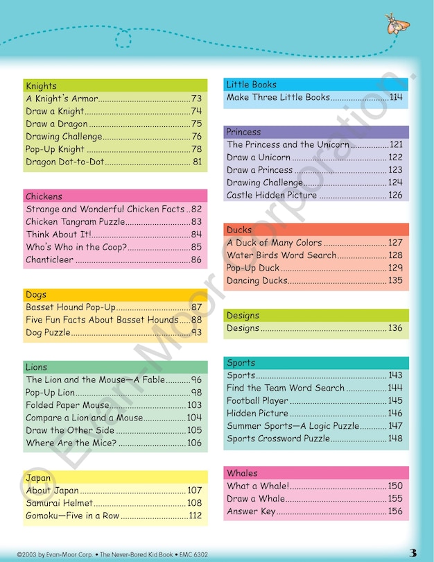 Aperçu du contenu 2_The Never-Bored Kid Book, Age 8 - 9 Workbook