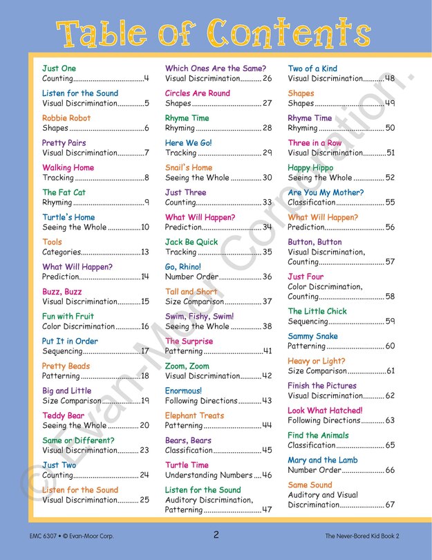 Sample content_The Never-Bored Kid Book 2, Age 4 - 5 Workbook