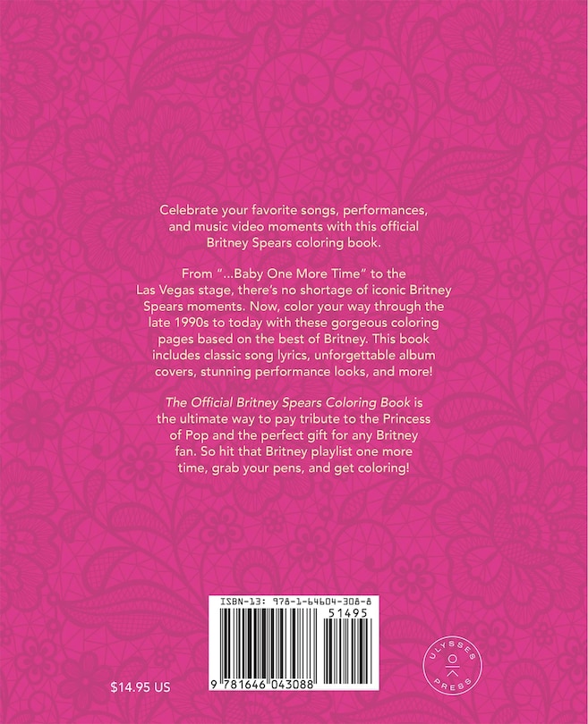 Back cover_The Official Britney Spears Coloring Book