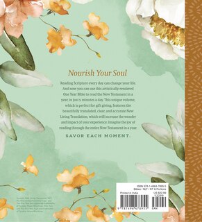 Back cover_The One Year Bible New Testament: NLT (Softcover, Floral Paradise)
