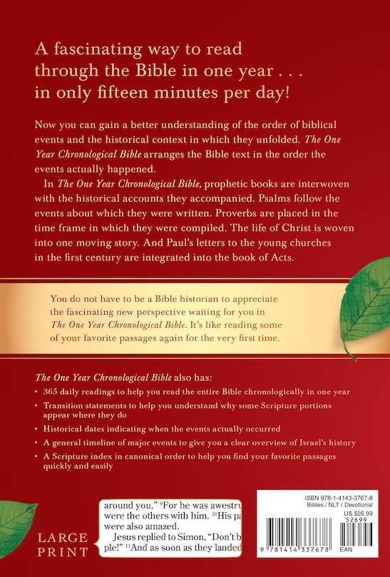 Back cover_The One Year Chronological Bible NLT, Premium Slimline Large Print (Softcover)