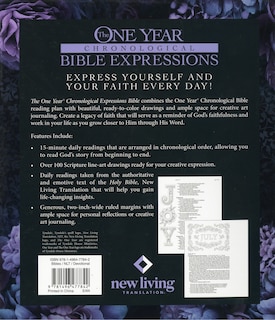 Back cover_The One Year Chronological Bible Expressions NLT (LeatherLike, Imperial Purple)