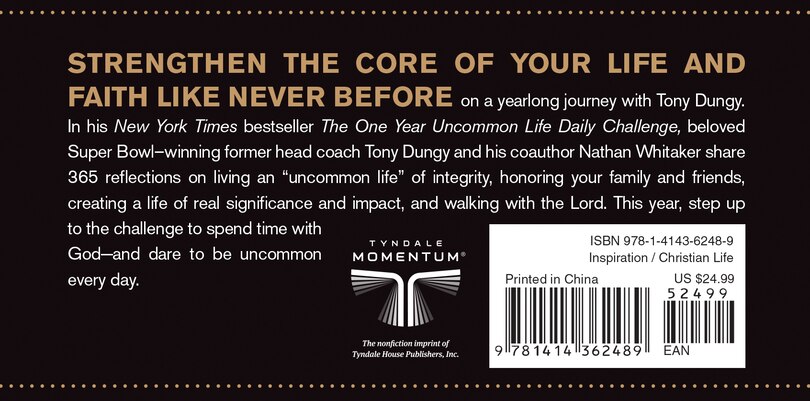 Couverture arri&egrave;re_The One Year Uncommon Life Daily Challenge