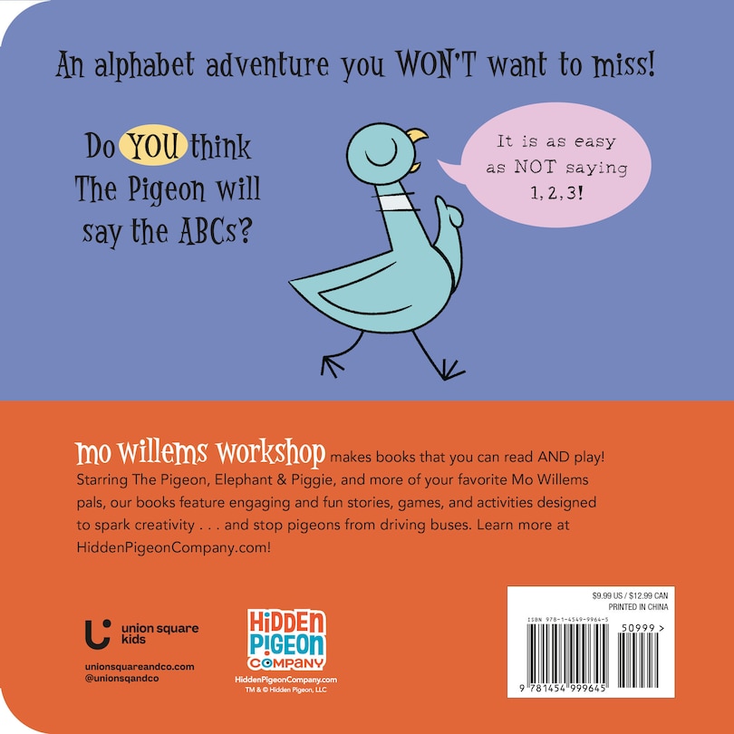 Couverture arrière_The Pigeon WON'T Say the ABCs!
