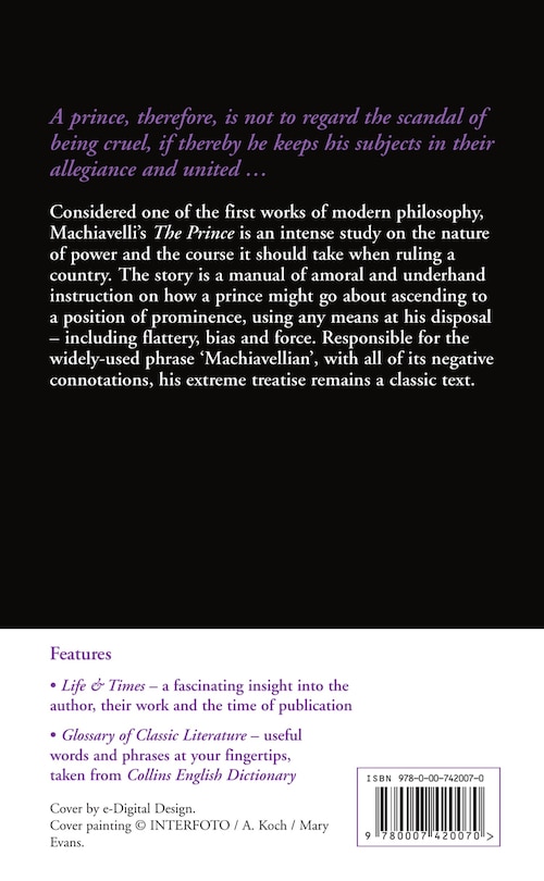Back cover_The Prince (Collins Classics)