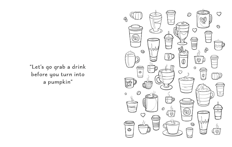 Sample content_The Pumpkin Spice Café Coloring Book (Dream Harbor)