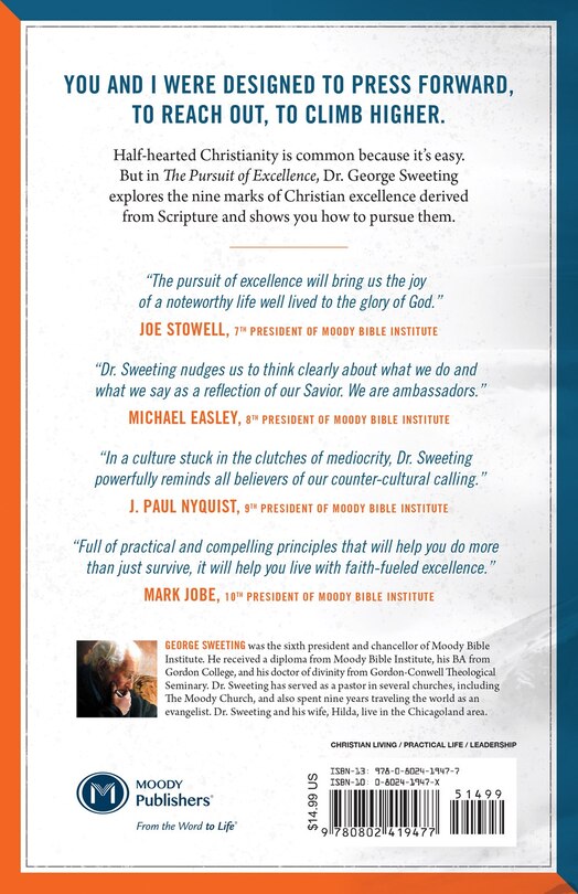 Back cover_The Pursuit of Excellence