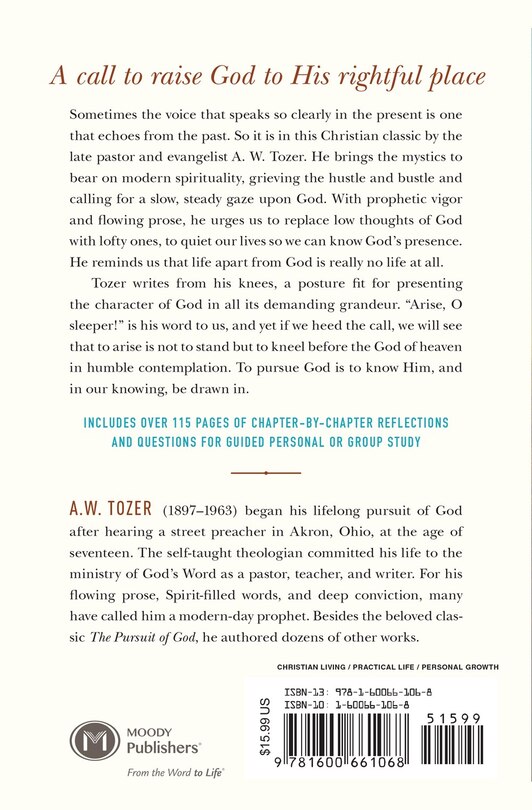 Back cover_The Pursuit of God with Study Guide