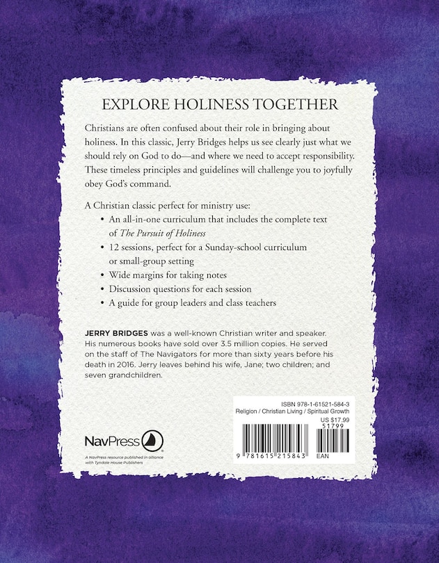 Back cover_The Pursuit Of Holiness: A 12-week Small-group Curriculum