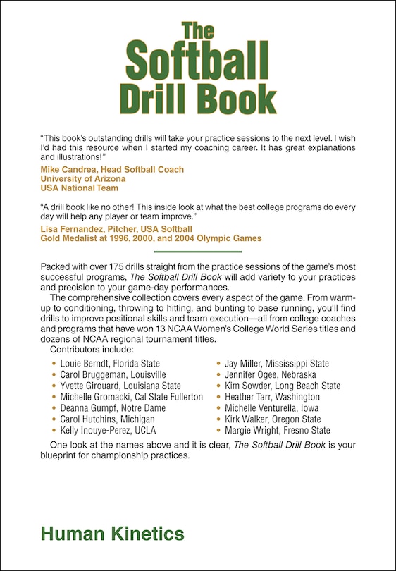 Back cover_The Softball Drill Book