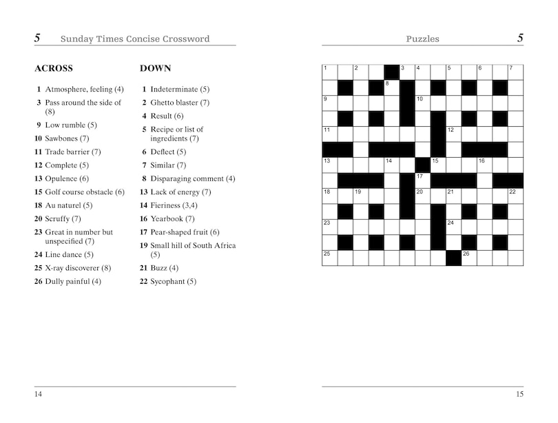 Aper&ccedil;u du contenu 2_The Sunday Times Concise Crossword Book 1